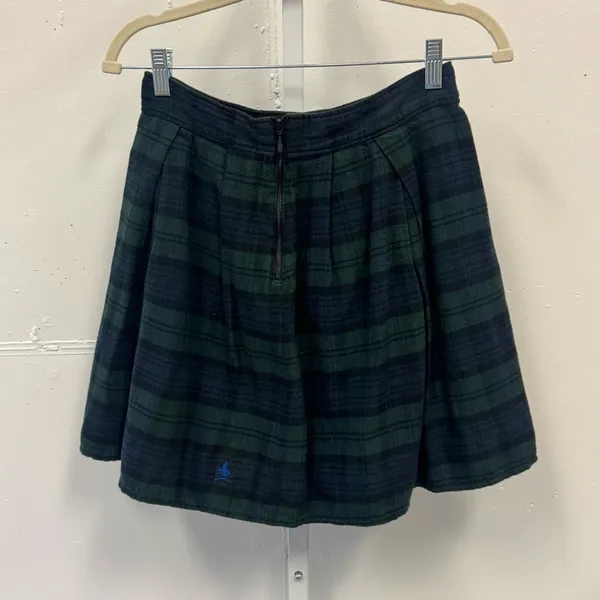 Hysteric Glamour Dark Academia Plaid Circle Pleated Mini Skirt Teal Navy‎ Medium - Image 2