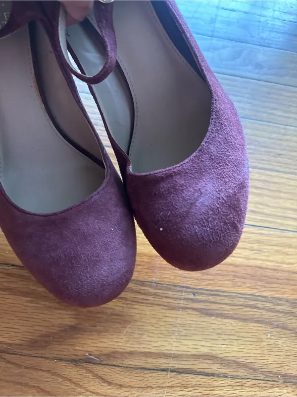 Vince Camuto Plum Suede Mary Jane Block Heels Sz 8.5M - Image 5