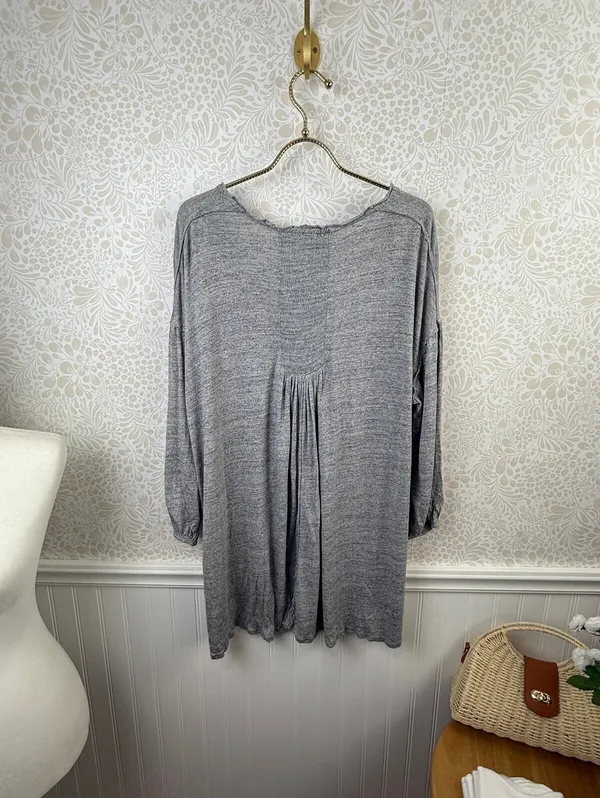 We The Free Gray Oversized Just A Henley Front Tie Top - Size - Medium - Image 6