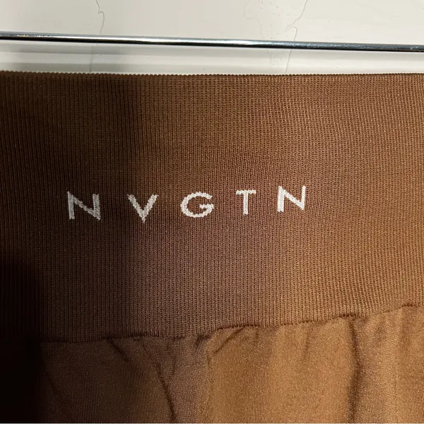 NVGTN Seamless‎ Chocolate Brown Biker Athletic Shorts - Image 4