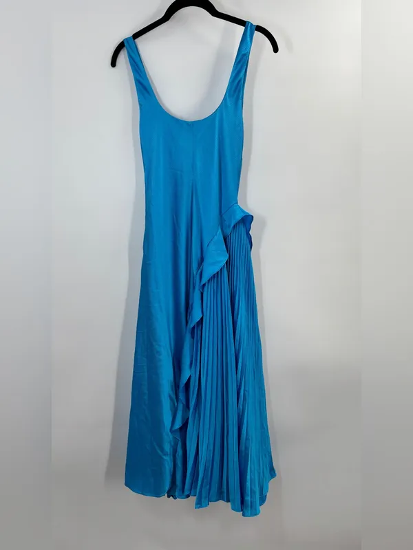 Monique Lhuillier Liv Satin Midi Dress - Image 5