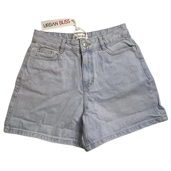 Urban Bliss Women's High Rise Denim Shorts Light Wash Blue Size‎ 4 Casual Summer - Image 4