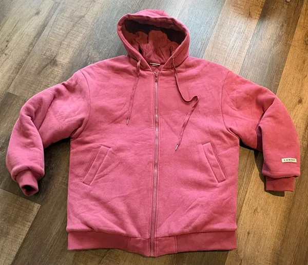 Comfrt Zip Up Hoodie Size 2XL Berry Oversized 5lb weighted Jacket - Image 2
