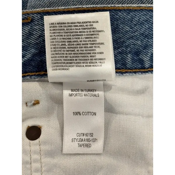 AGOLDE Womens Jeans Blue High Rise Baggy Tapered Denim Button Fly Medium Wash 28 - Image 5