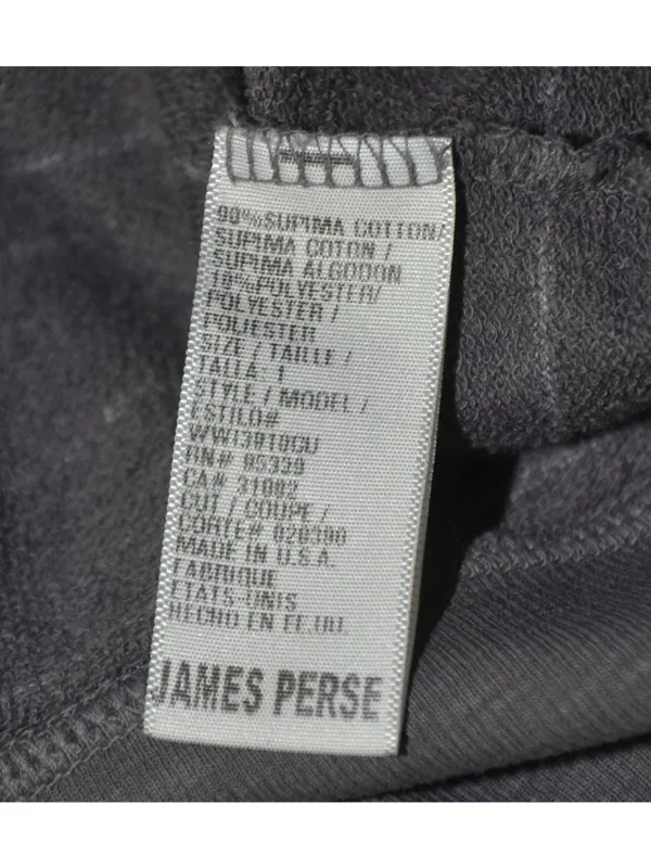 Standard James Perse Sweatshirt Size 1 S Gray Stripe Supima Cotton Made USA - Image 9