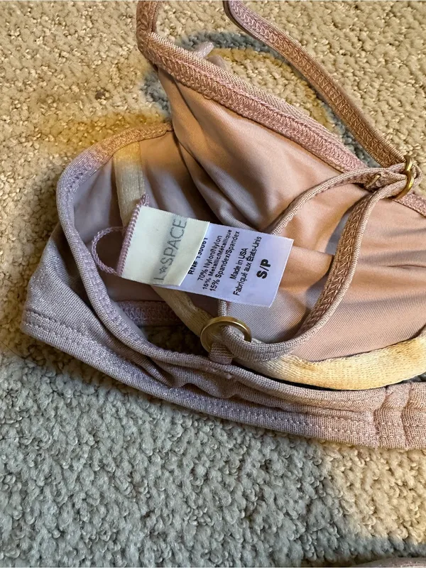 NWOT L*Space Priscilla Shine on Me bikini set dusty mauve - Image 4