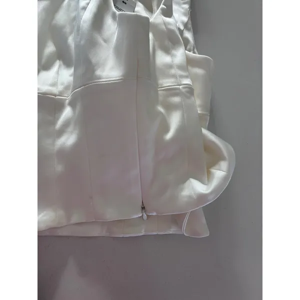 Aritzia Wilfred Shine Top Light Birch Ivory Satin Corset Crop Tank 102468 M - Image 6