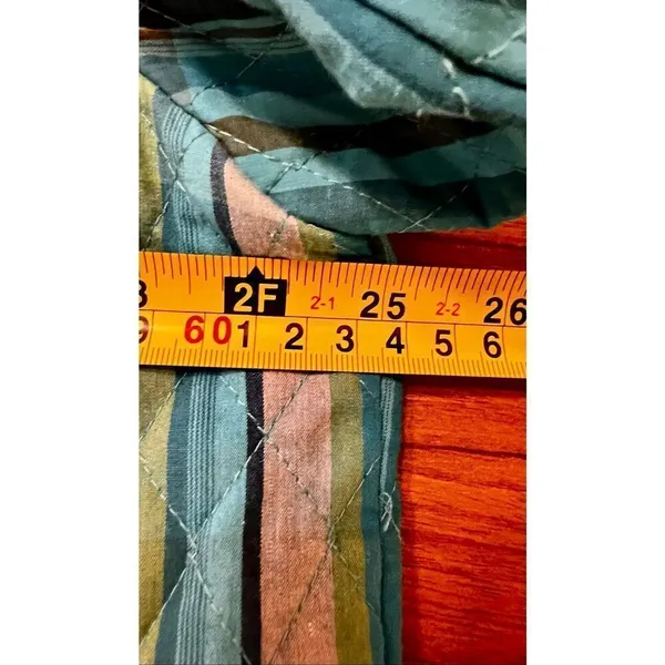 Company Collection Vintage Quilted Button Up Jacket Blue/Green Plaid XL - Image 6