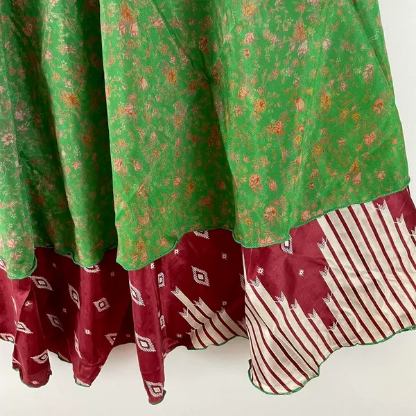 Reversible Maxi Wrap Skirt BINS114 Green - Image 3