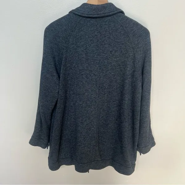 Free People Slouchy Peacoat Charcoal Gray Double Breasted Jacket Size Small - Image 7