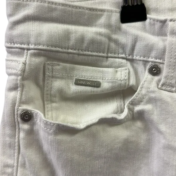 Nine West White Chrystie Stretch Denim Capri Jeans Womens Plus Size 14 - Image 3
