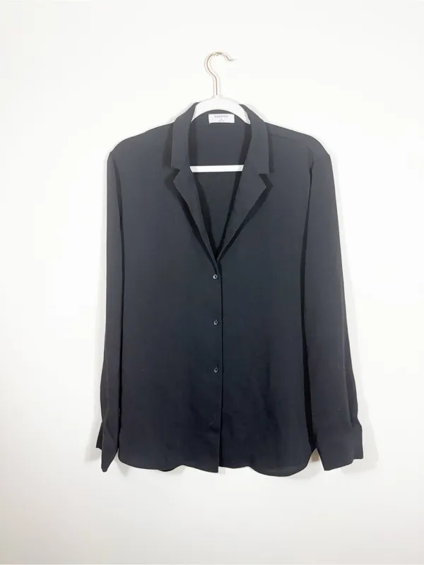 Aritzia Babaton Monocle Shirt Button Front Blouse Black Medium - Image 6