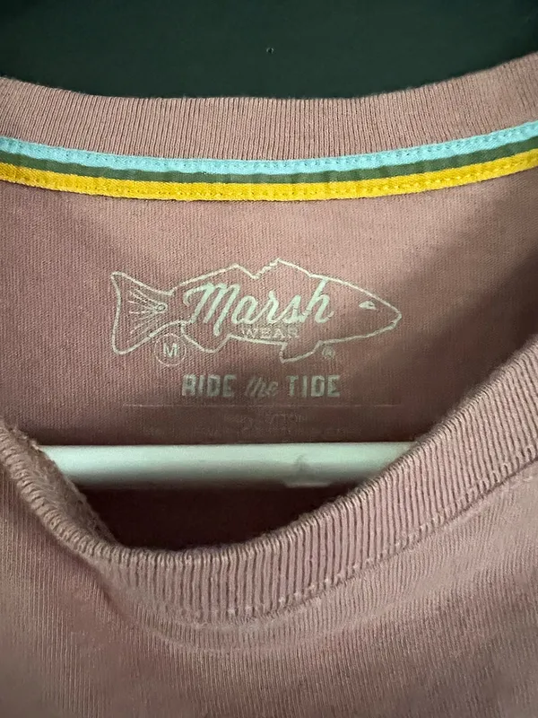Marshwear Women’s Salmon Colored Pocket T-Shirt - Image 4