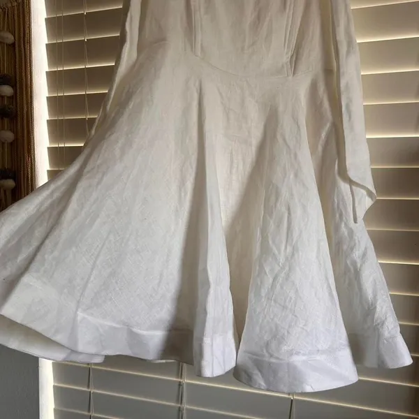 Dissh Aisle Pearl Bow Linen Mini Dress Size 6 Coastal Cowgirl graduation dress - Image 6