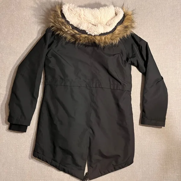 NUVANO Womens Black Faux Fur Hood Parka Winter Jacket Coat Size M‎ - Image 3
