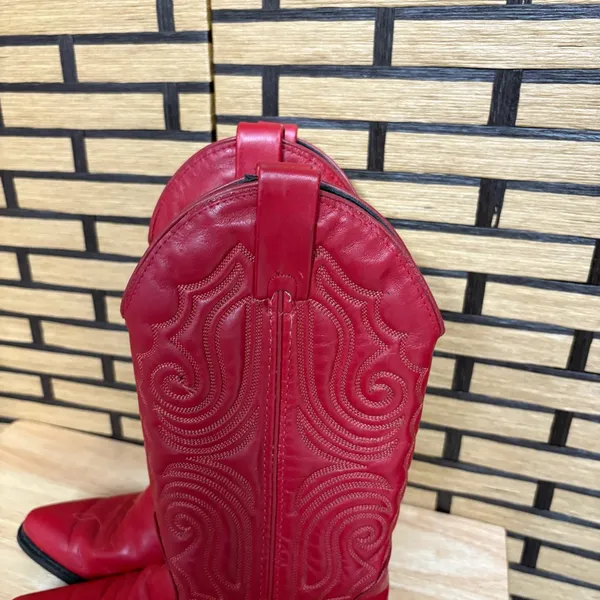 Vittorio Ricci Red Western‎ Cowgirl Boots Size 5 - Image 6