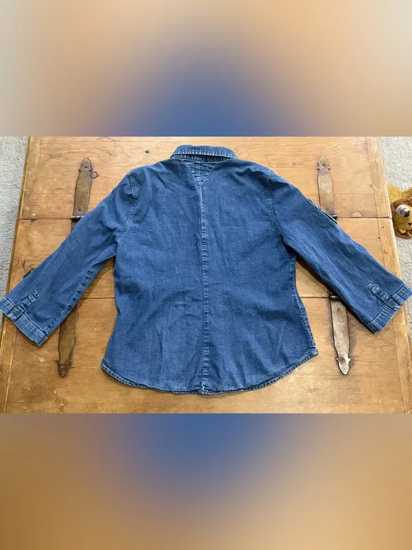Tommy Hilfiger Tommy Jeans Chambray Button Front Utility denim.Shirt XXS - Image 7
