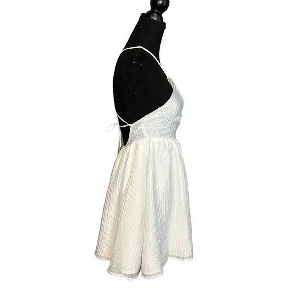 Lovers + Friends White Halter Mini Dress SMALL Fit Flare Party Festival $200 NEW - Image 5