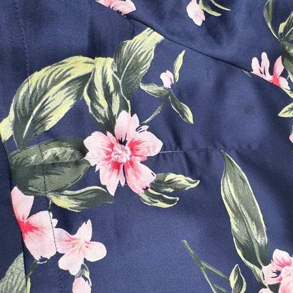 Victorias Secret Satin‎ Pajama Shorts Navy Blue Floral Print Loungewear Size XS - Image 2