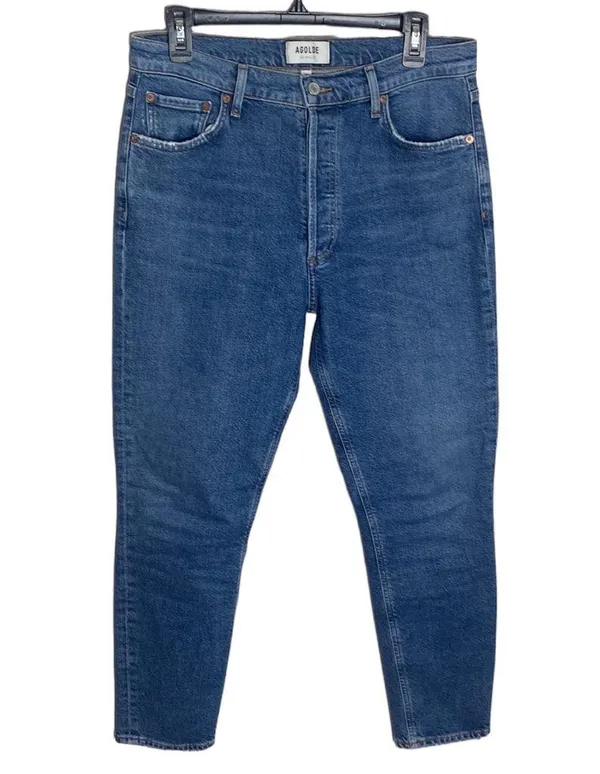 Agolde Nico High Rise Slim Fit Jeans distressed in Cycle wash size 29 - Image 2