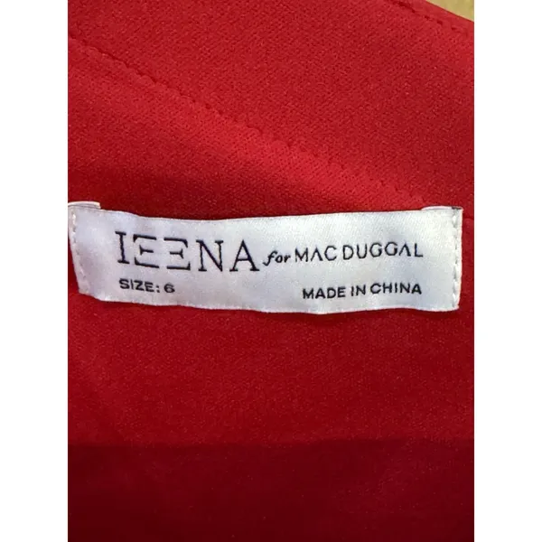 IEENA Mac Duggal SATIN ONE SLEEVED COCKTAIL DRESS Raspberry Size 6 - Image 9