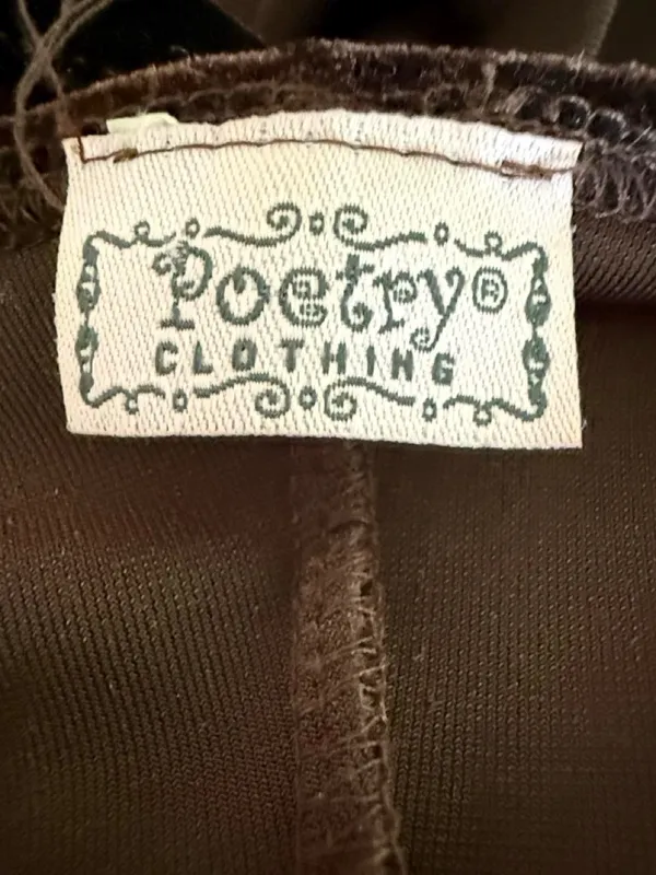 Poetry Y2K Brown Velvet Halter Top - Image 7