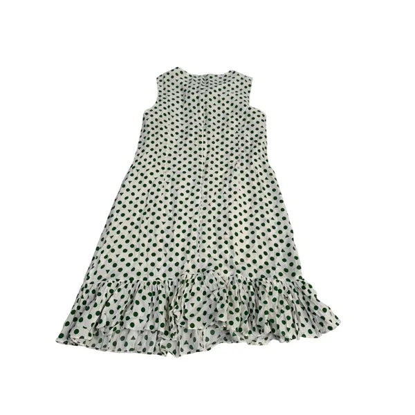 Handmade Green‎ Polka Dot Peter Pan Collar Sleeveless Mini Dress Cottagecore - Image 4