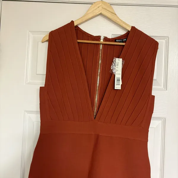 Gianni Bini Burnt Orange The‎ In Crowd Dress Size Large - Image 3