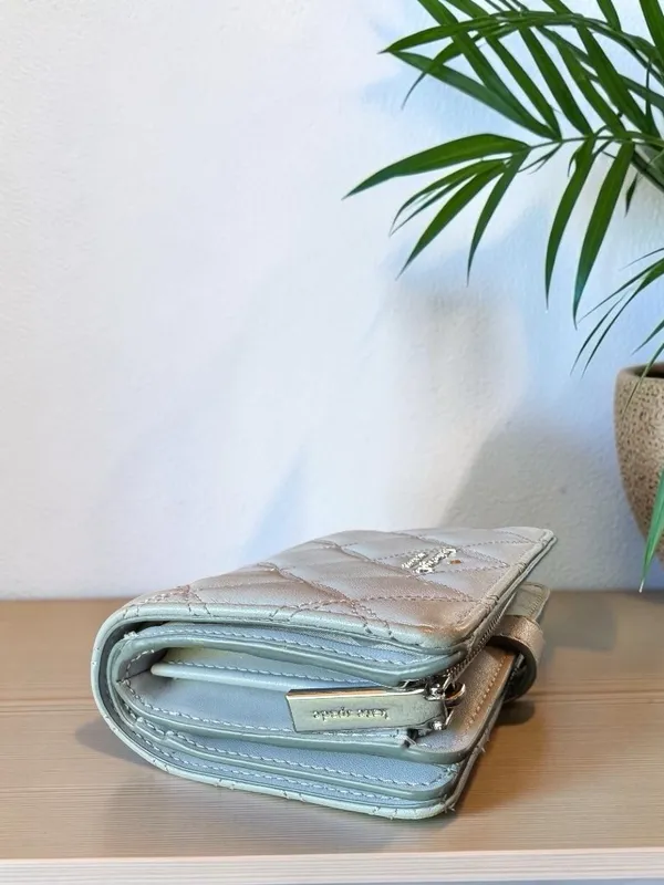 Kate Spade New York Gray Quilted Zip Around Wallet Bifold Organizer - Image 3
