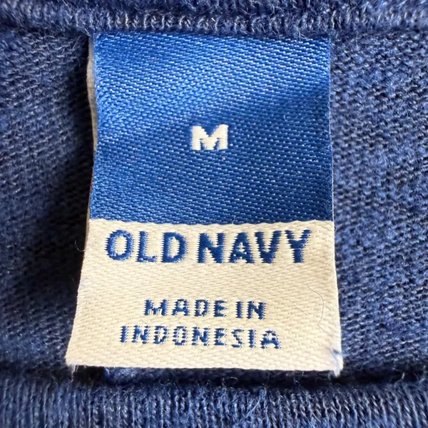 Old Navy Linen Blend T-Shirt Dress Womens Medium Blue Elastic Tie Waist Mini‎ - Image 4