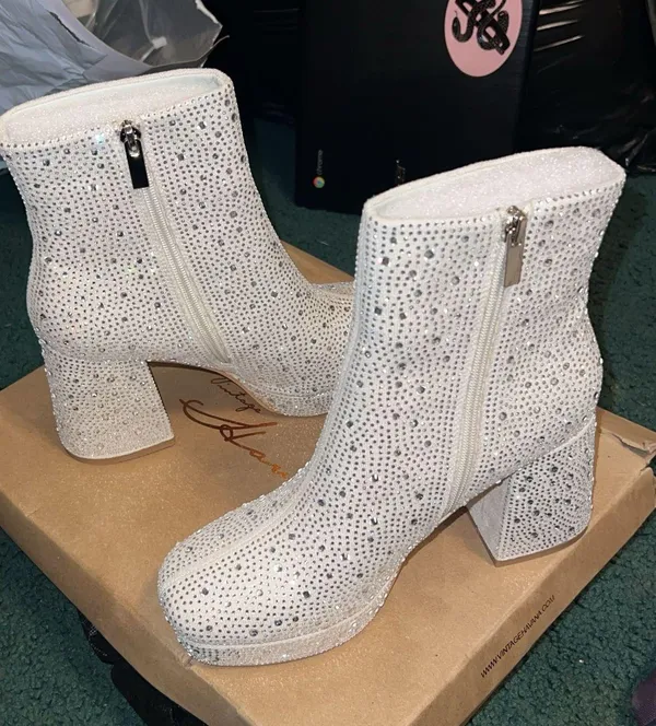 Vintage Havana Bayside Boots Silver Rhinestone - Image 2