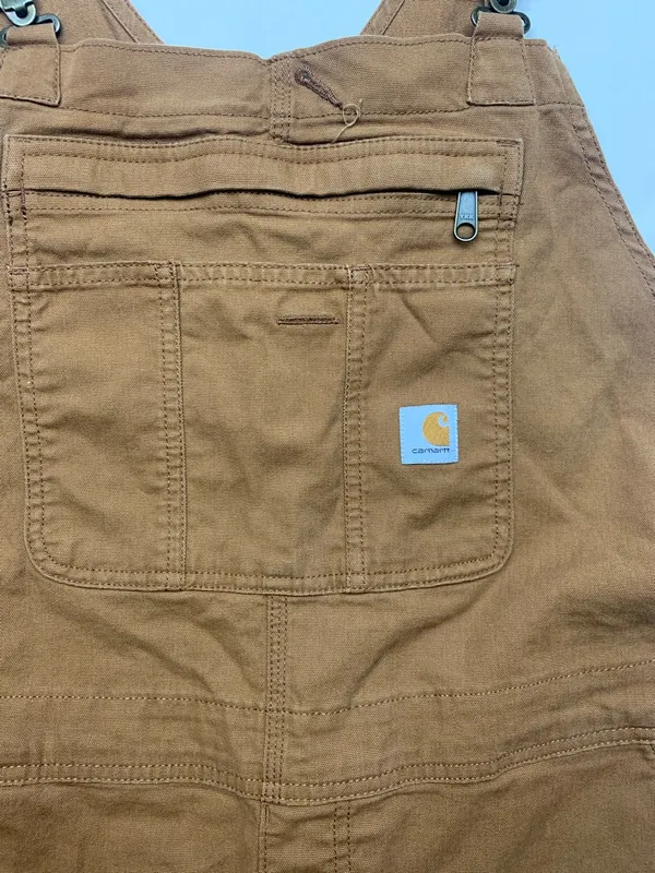 Carhartt women's size XL short loose fit Duck Canvas Bib Overalls - Image 5