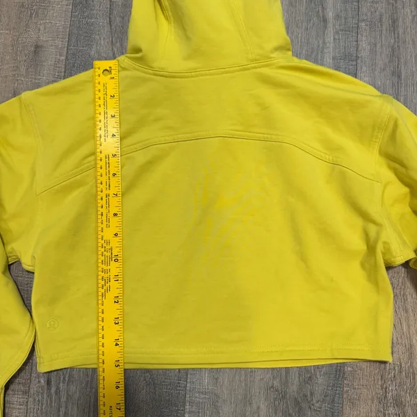 Lululemon All Yours Cropped Hoodie‎ Soleil Yellow Womens Size 6 - Image 3