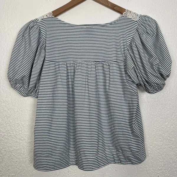Maeve Anthropologie Square Neck Puff Sleeve Swing Tee Size Medium NWT - Image 4