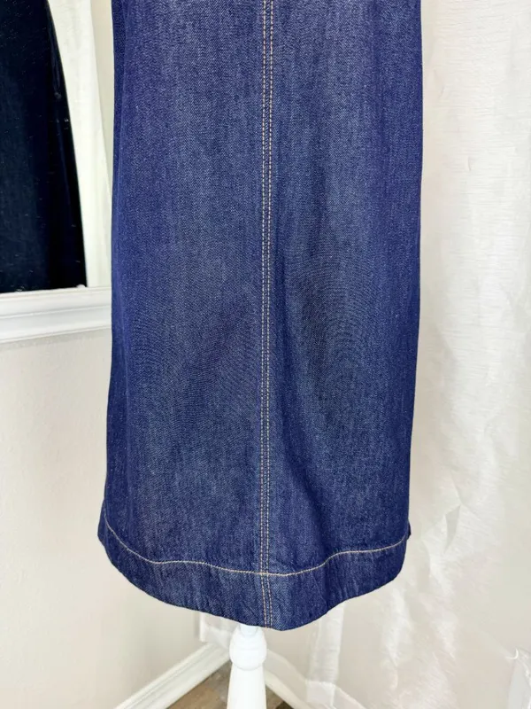 Madewell Denim Shift Dress Womens Size 2 100% Cotton Sleeveless Blue Midi - Image 13