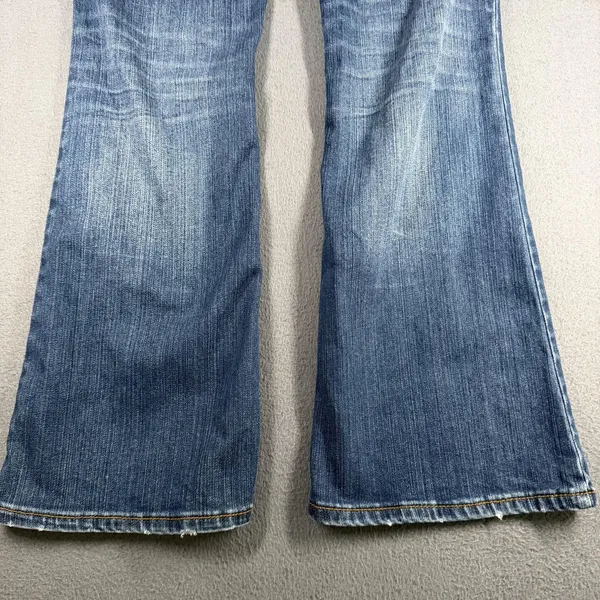 Aeropostale Hailey Flare Jeans Juniors 14 Blue Med Wash Mid Rise Stretch Denim - Image 11