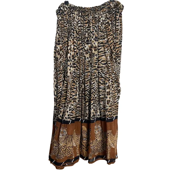 Vintage Broomstick Skirt Animal Print Safari Leopard Tiger Cheetah Big Cat Boho - Image 3