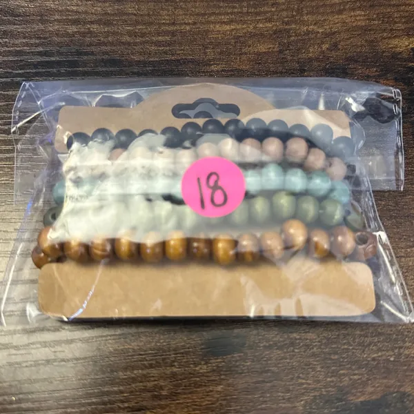 Wood Bead Bracelet Set – Earthy Boho Colors - Image 4