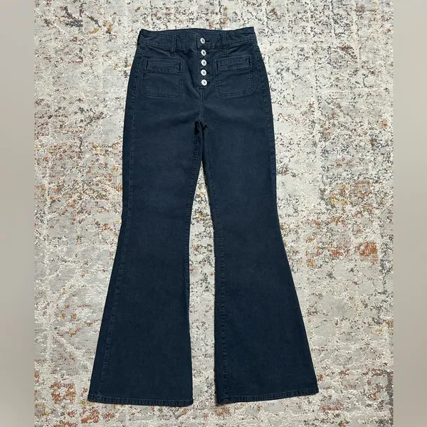 AMERICAN EAGLE High rise Flare corduroy jeans size 2 dark gray - Image 14