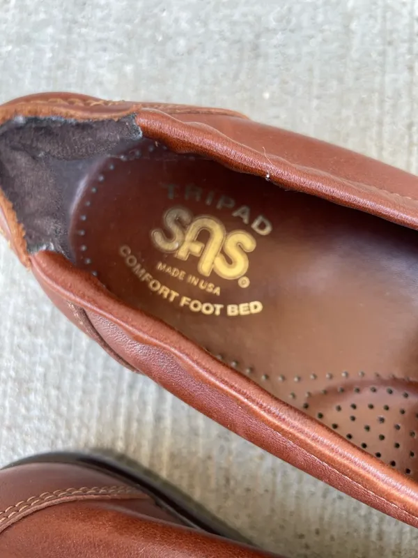 SAS Womens Comfort Brown Loafers Slip on shoes size 8 Mature Casual Leather - Image 4