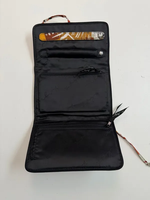 Vera Bradley Jewelry Case Roll Organizer Painted Feathers Print Pattern Abstract - Image 8