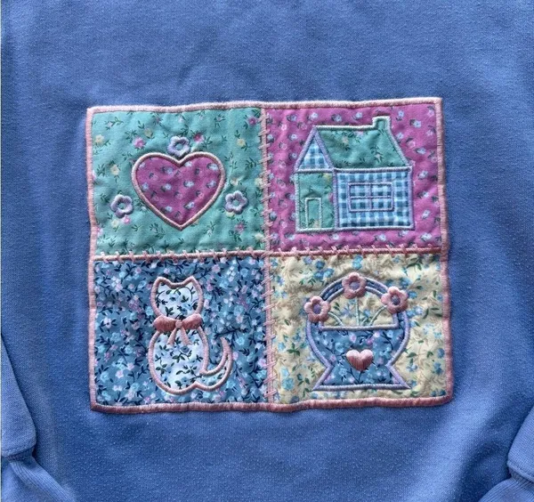 Separate Issue Vintage Granny Core Grandma Blue Crewneck Sweater Pullover Medium - Image 2