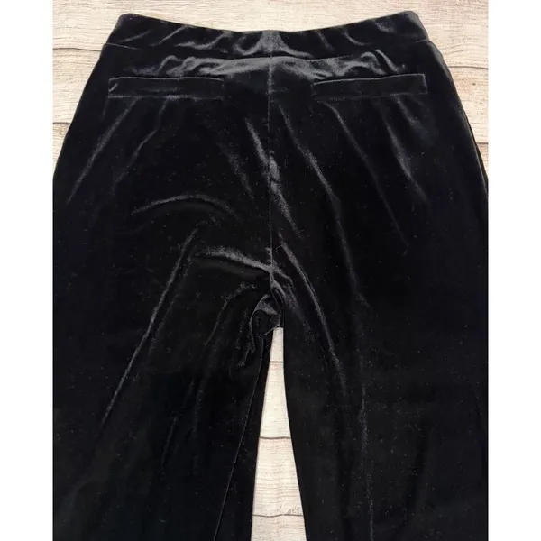 Kensie black velvet wide-leg lounge trousers Pull On Size Large - Image 4