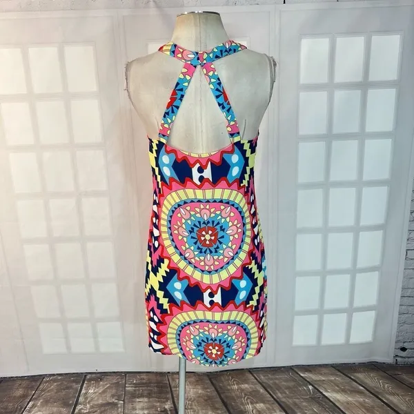 Annie Griffin silk kaleidoscope colorful summer dress size medium - Image 6