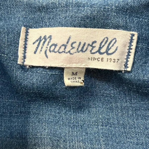 Madewell Chambray Frayed Hem Button Down Shirt Dress - Image 8