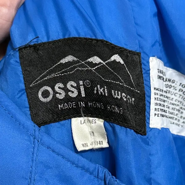 Vintage Ossi Skiwear Blue Snow Bib‎ Overalls Jumpsuit Gorp Retro Athleisure Ski - Image 8