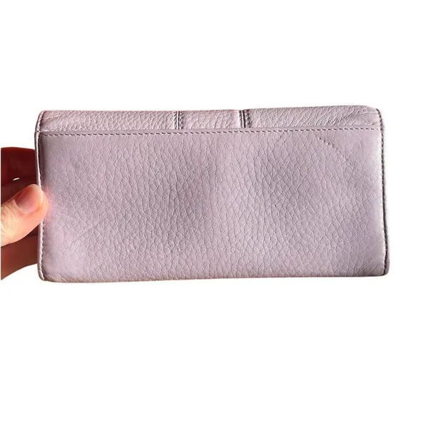 Coach Julia Wallet pebble‎ leather Lavender Optic C Snap Closure Silver Hardware - Image 2