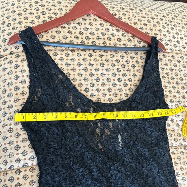Vintage y2k Victoria's Secret Black Stretch Lace Sleeveless Sheath Dress - 80s - Image 9