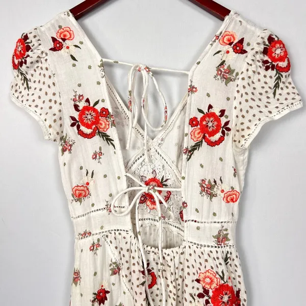 River Island Maxi Dress Womens 6 Cotton‎ Embroidered Lace Autumn Wedding Guest - Image 12