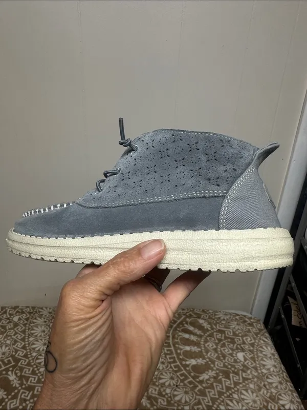 Hey Dude Gray Suede Perforated Boho Chukka Boots - Image 6